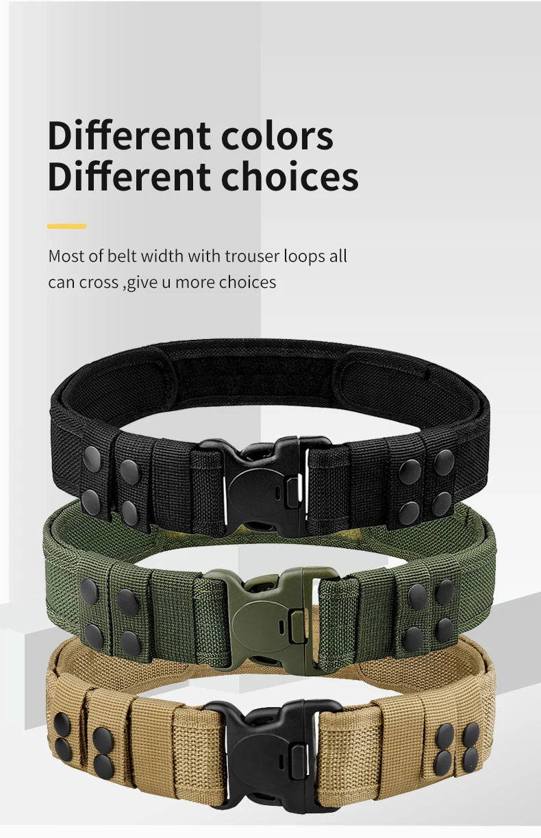 Men's Nylon Belt Polyester Woven Multi-functional Tactical Belt for Outdoor Sports Waist Straps Perfect for Outdoor Adventures
