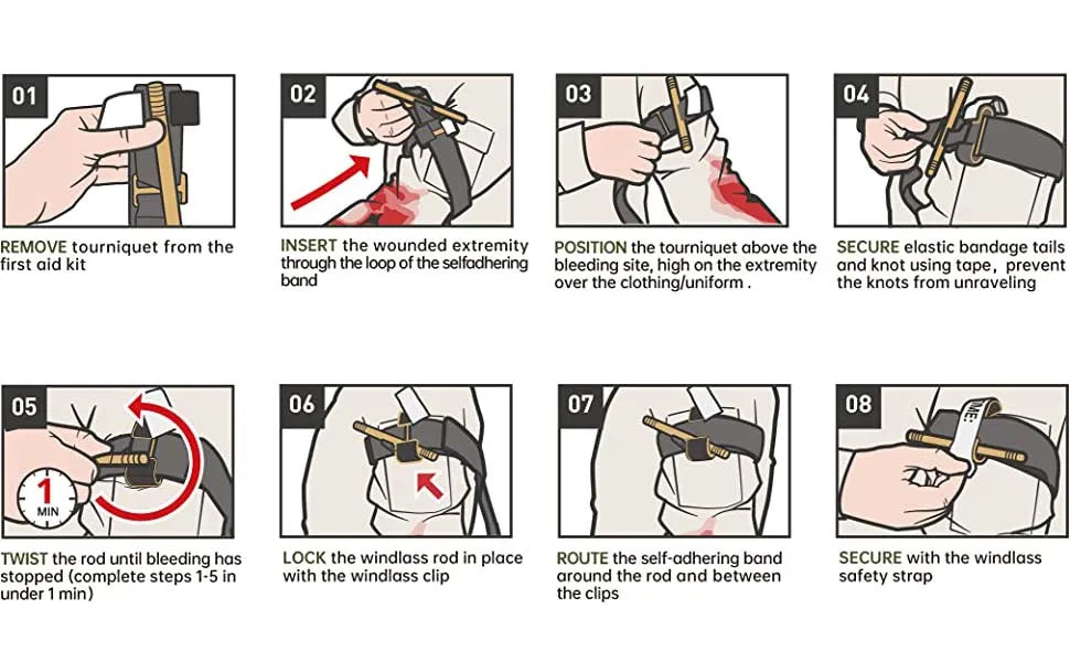 Rhino First Aid Survival Kit IFAK Pouch Supplied Camping Kit with 20 EMT Items For Emergency Outdoors