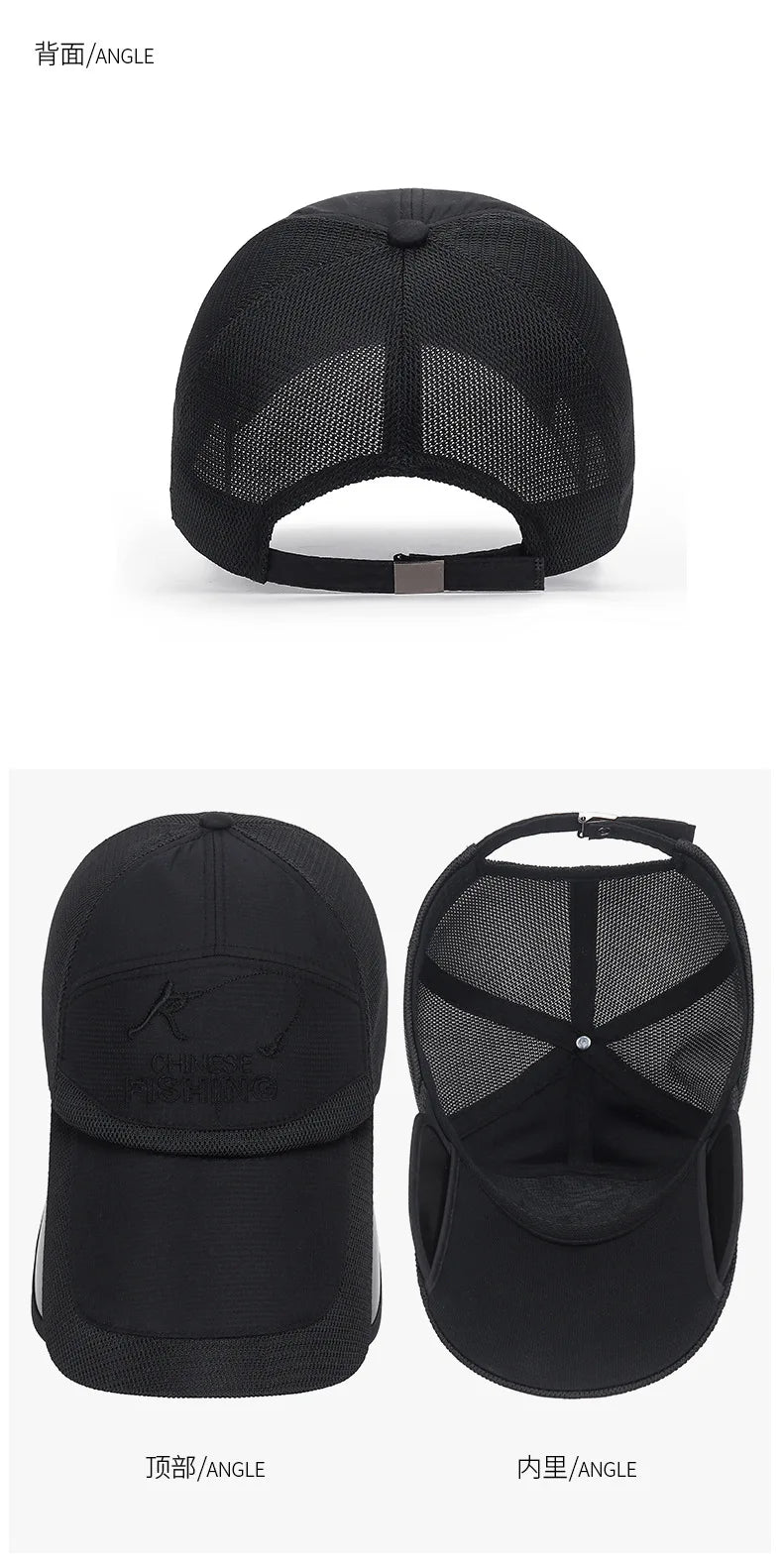 Sunvisor Adjustable Sunvisor Hats Fishing Cap Summer Outdoor Sports Travel Quick-drying Breathable Mesh Baseball Hat