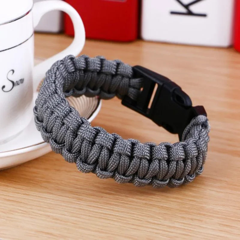 Men's New Outdoor Survival Paracord Bracelet For Men Camping Hiking Buckle Wristband Women Rope Bracelete Male Jewelry Gift
