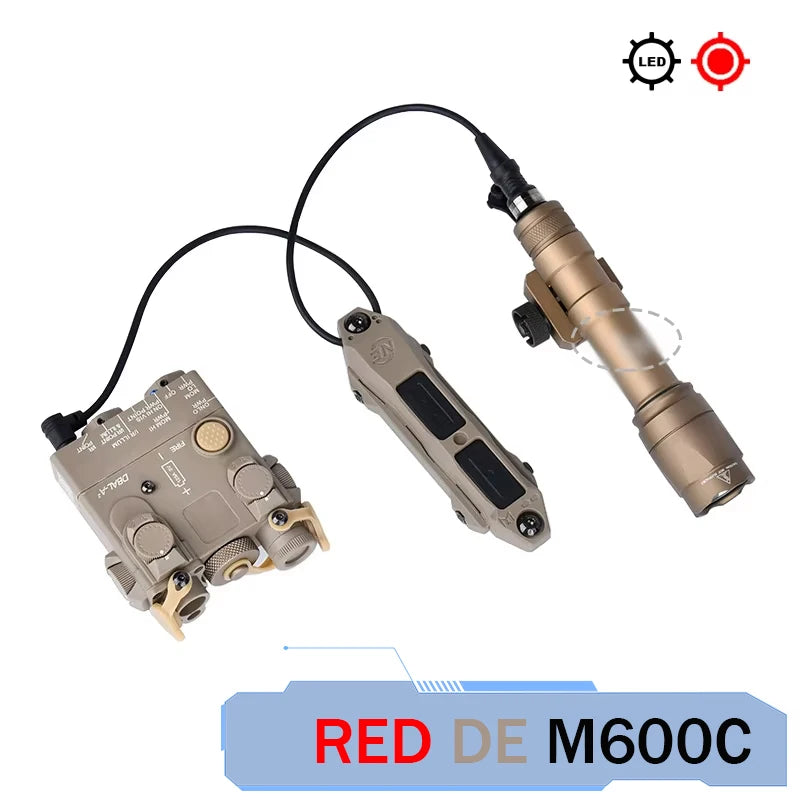 DBAL A2 Red Green Dot Laser Surefi M300 M600 Flashlight Pressure Switch Hunting Airsoft Weapon Light For 20mm MLOK KEYMOD Rail