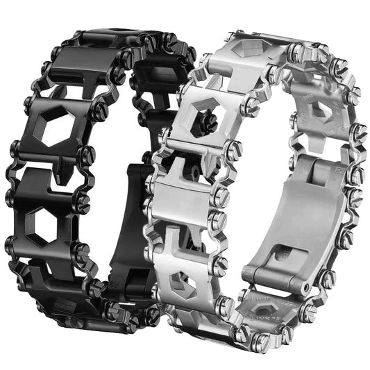 Survival Multitools Silver Bracelet  Stainless Steel Bracelet Outdoor Multitools Trend Bracelet Bracelet For Camping Travel