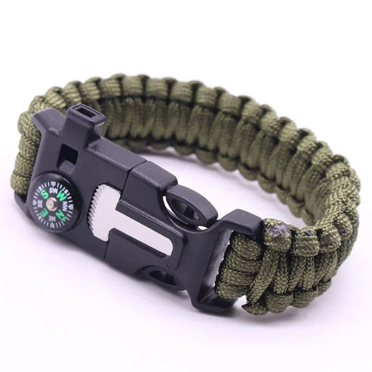 Outdoor  Survival Umbrella Rope SOS Bracelet Emergency Rescue Bracelet Compass Sport Tactical Survival Tool Whistle Bracelets