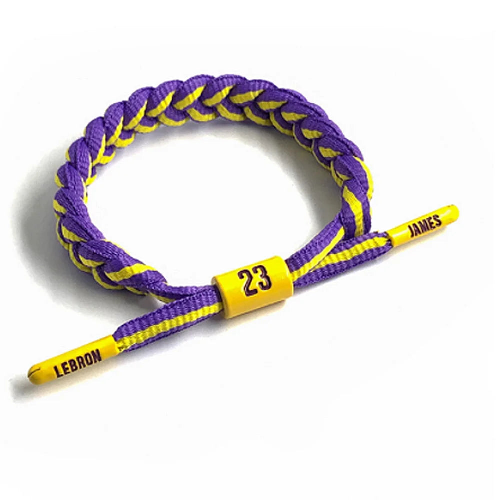 Sport Style Men Hand Woven Number Rope Bracelet Couple Adjustable Paracord Bracelet For All Ages Basketball Fan Souvenir Gift