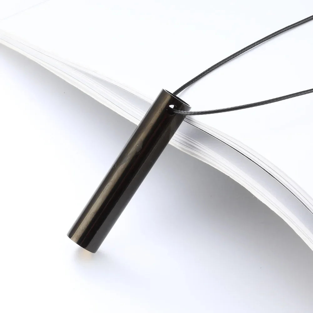 528 Hz Mindfulness Adjustable Breath Pendant Necklace Stainless Steel Meditation Stress Relief Frequency Blowing Whistle Jewelry