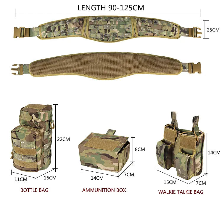 Yakeda Gear User Outdoor Black Hunting Tactics Law Enforcement Duty Security Traffic air gun Belt airsoft equipment Camo