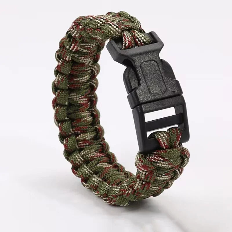 23cm/9in Seven Core Paracord Survival Bracelet for Outdoor Emergency Escape Camping Tool with Plaited Rope Design
