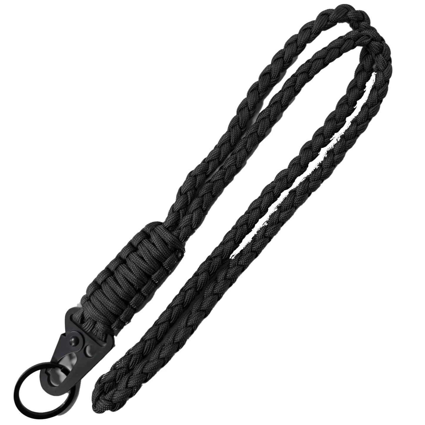 Outdoor Necklace Lanyard with Metal Clip Keychain Multifunctional Heavy Duty Braided Umbrella Rope Neck Lanyard Keychain