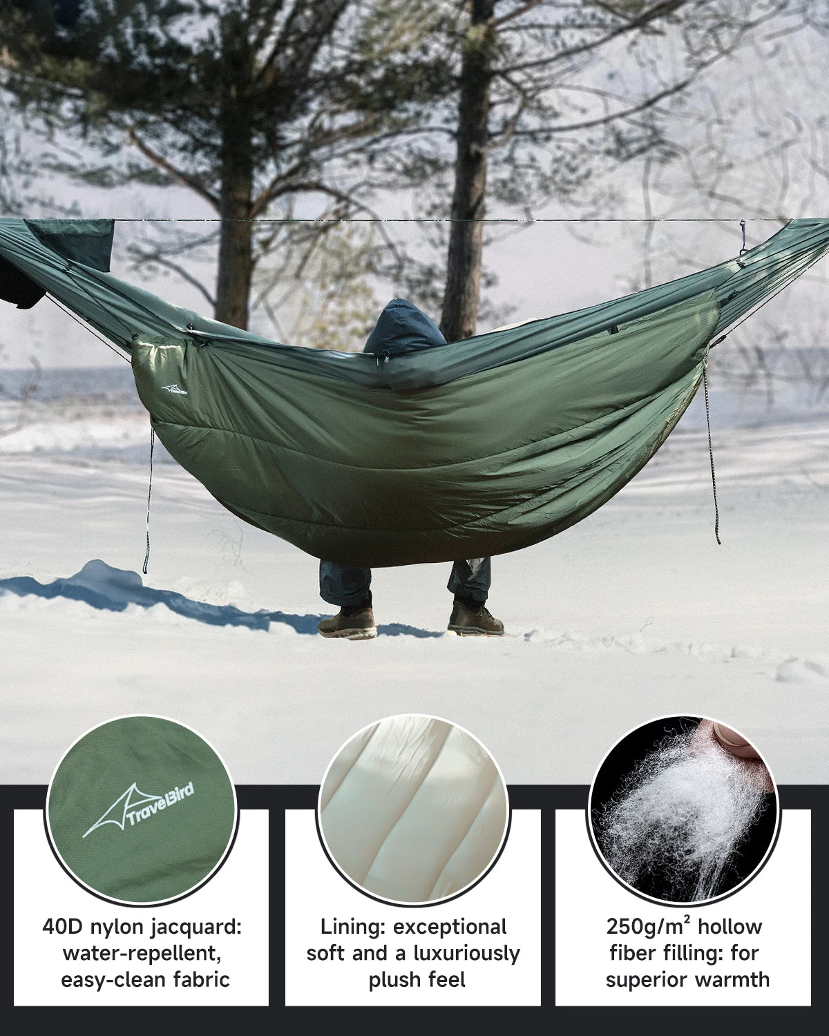 Hammock Underquilt for Camping Hammock, Warm Insulation Ultralight 4 Season Under Quilt for Hammocks,Hiking, Backpacking