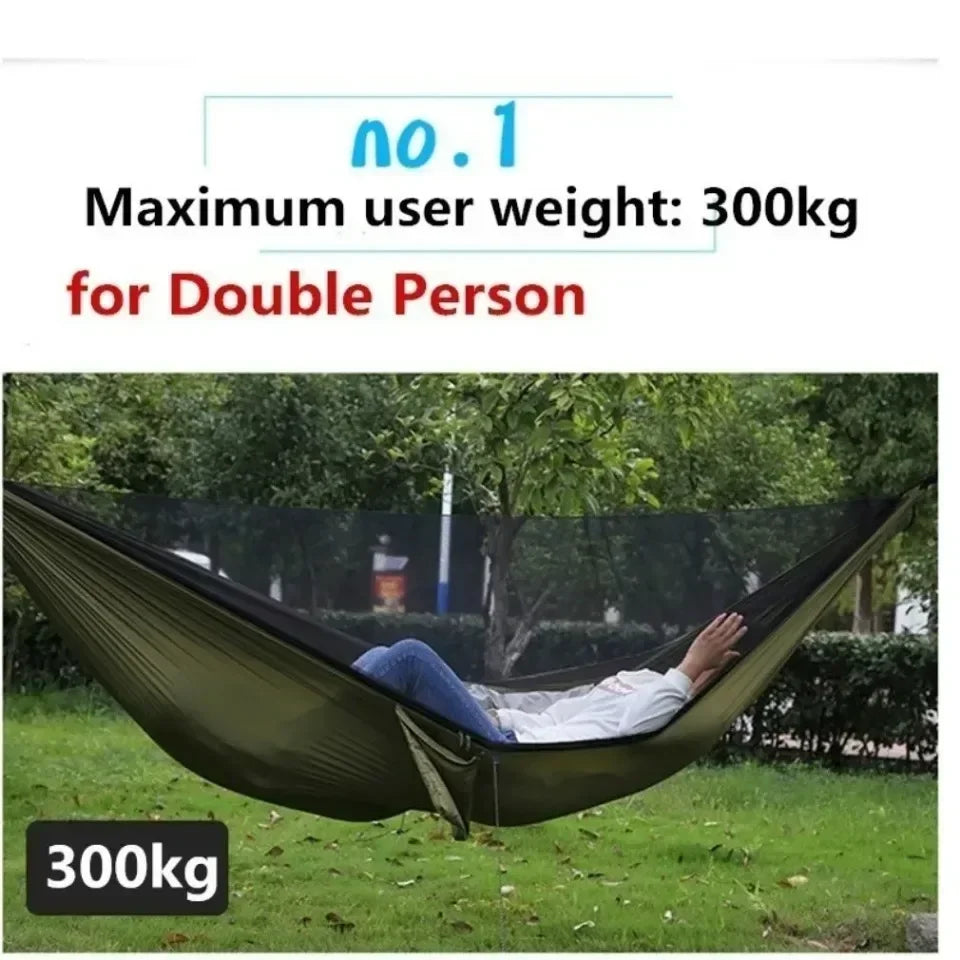 Camping Hammock Fully Automatic Quick Opening Mosquito Net Outdoor Camping Tent High Strength Parachute Fabric Hanging Bed Net