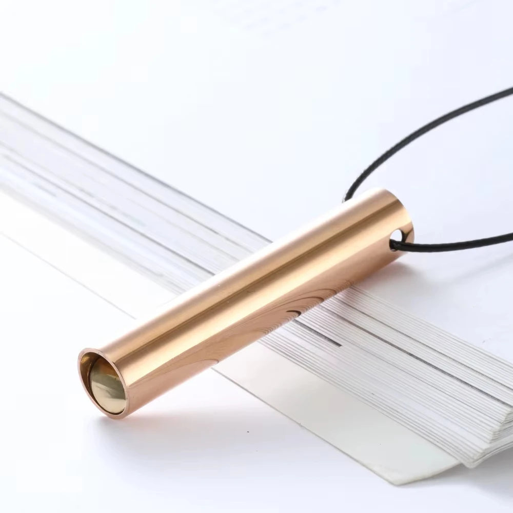 528 Hz Mindfulness Adjustable Breath Pendant Necklace Stainless Steel Meditation Stress Relief Frequency Blowing Whistle Jewelry
