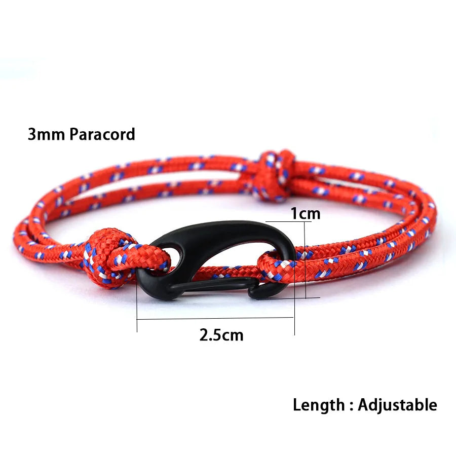 Noter Men Paracord Bracelet Sliding And Adjustable Nautical Braslet Homme Simple Style Wrap Braclet Accesorios Hombre Pulseria
