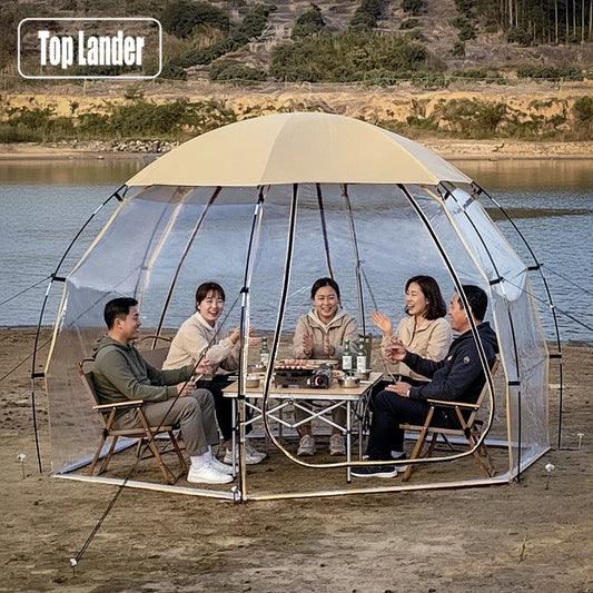 4-6 Person Transparent Tent with Breathable Top Cover Winter Outdoor Camping Windproof Gazebo Large PVC Bubble Tent Family Party