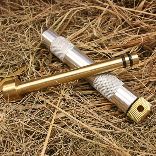 Brass Emergency Fire Tubes Practical Compression Outdoor Igniter Tube  Fire Start Piston Survival Tool Camping Equipment
