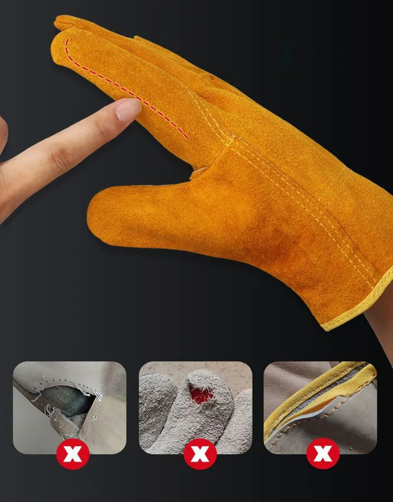 Men Work Gloves Soft Cowhide Driver Hunting Driving Farm Garden Welding Security Protection Safety Mechanic work glovers Glove