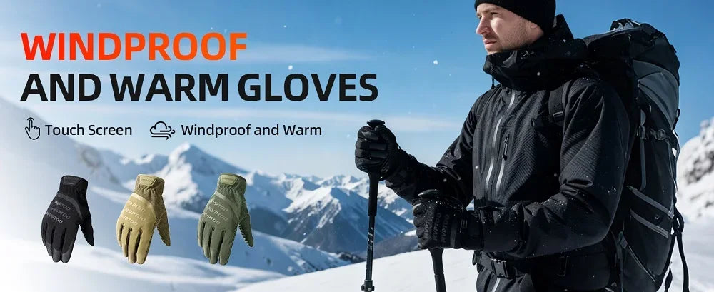 Winter Fleece Hunting Gloves Thermal TouchScreen Windproof Water-repellent Non-slip Accessories Sport Outdoor Hiking Camping Ski