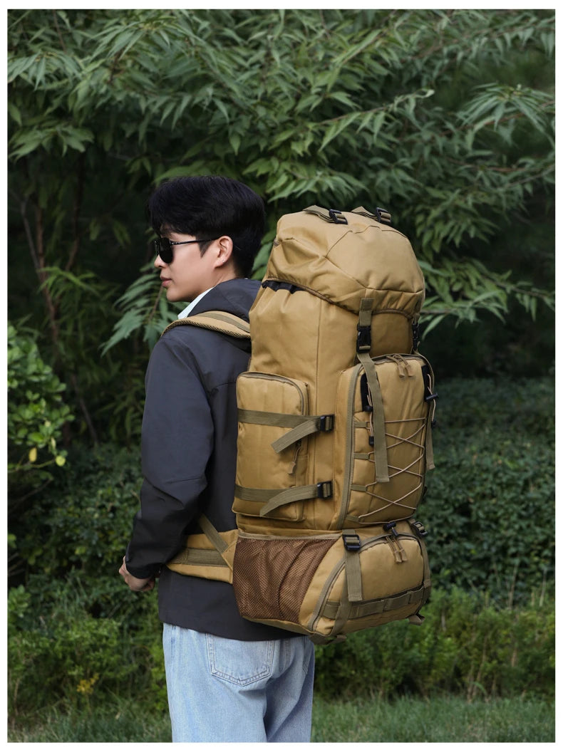Tactical Climbing Backpack Large Capacity Travel Bag Outdoor Shoulder Camping Hiking Rucksack Men Women Mountaineering Backpack