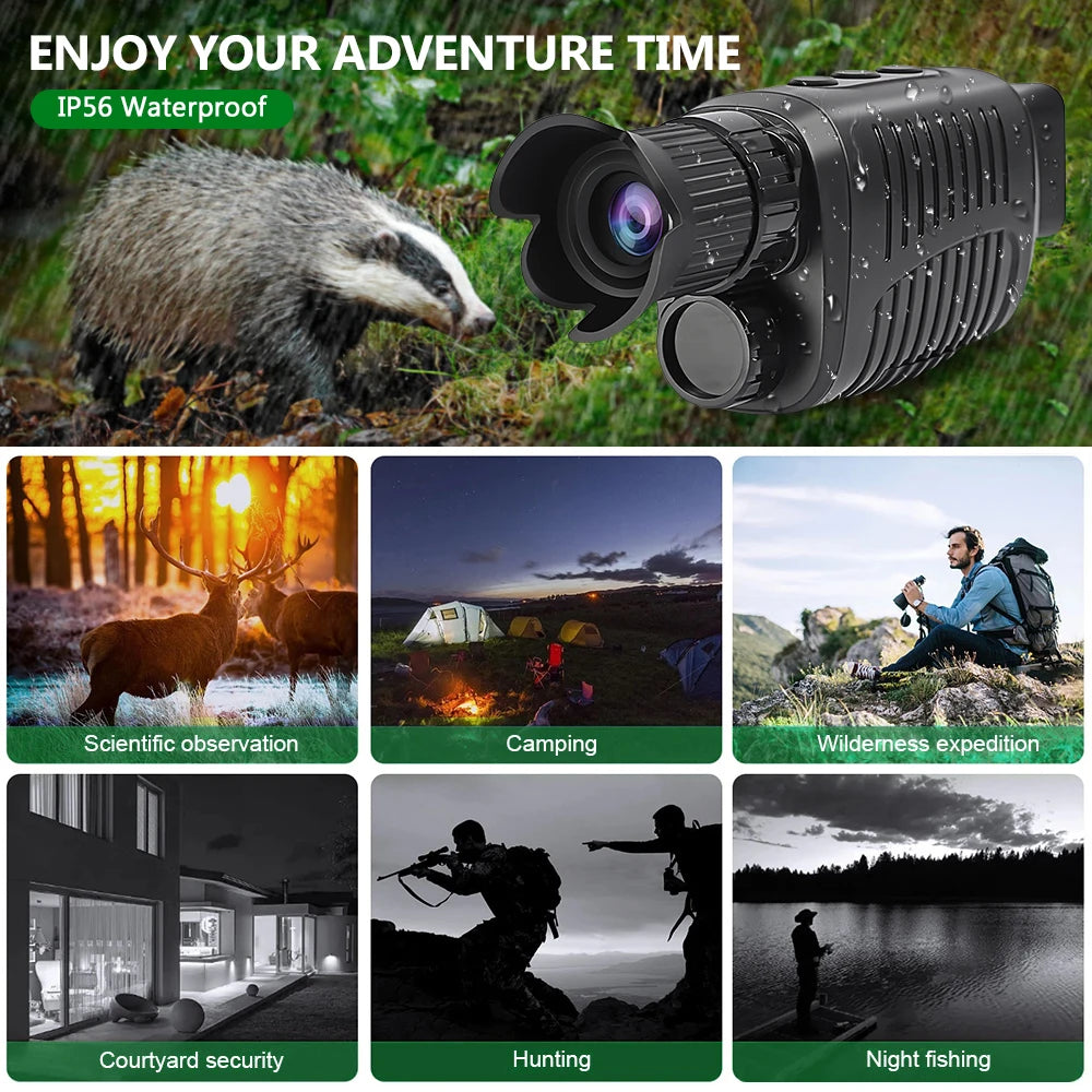 Monocle Niaht Vision infrared Optical Monocular Digital Zoom 5X Photo 300M Long Night Vision For Hunting Range Telescope