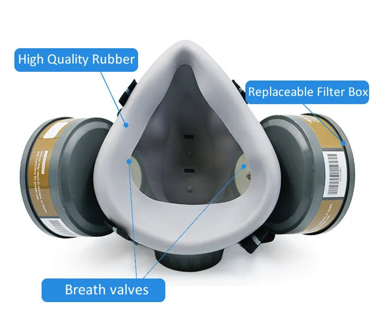 Electric Rechargeable Half Face Dust Gas Mask Portable Auxiliary Air Supply Respirator For Spraying Painting Polish Work Safety