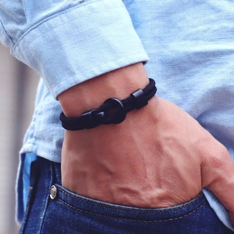 Novel Grade A Rope Bracelet Men Double Layer Outdoor Camping Braclet Homme Accessories Survival Paracord Braslet Gift For Him