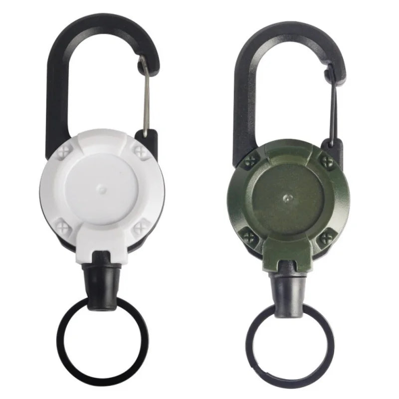 2/4/8pcs Outdoor Retractable Keychain Heavy Duty Carabiner Badge Holder Retractable ID Badge Clip Reel Key Chain for Fishing