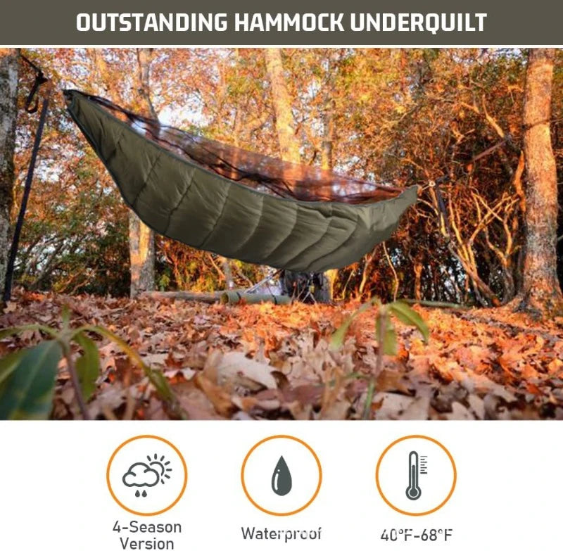 Outdoor Hammock Underquilt Camping Hammocks Sleeping Bag Cold Protection 3 Season Warm Cotton Hammock Underquilt Blanket Winter