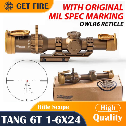 Tactical 6T SCOPE 1-6X24mm FFP First Focal Plane Riflescope DWLR6 Illuminated Reticle w/30mm ALPHA-MSR Cantilevered Mount