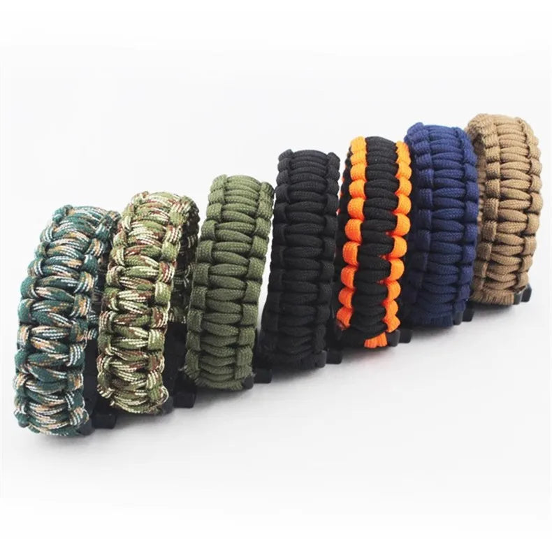 Outdoor Multi-function Paracord Survival Bracelet with Flint Adventure Emergency Rescue Survival Rope Bracelet Igniter for Men
