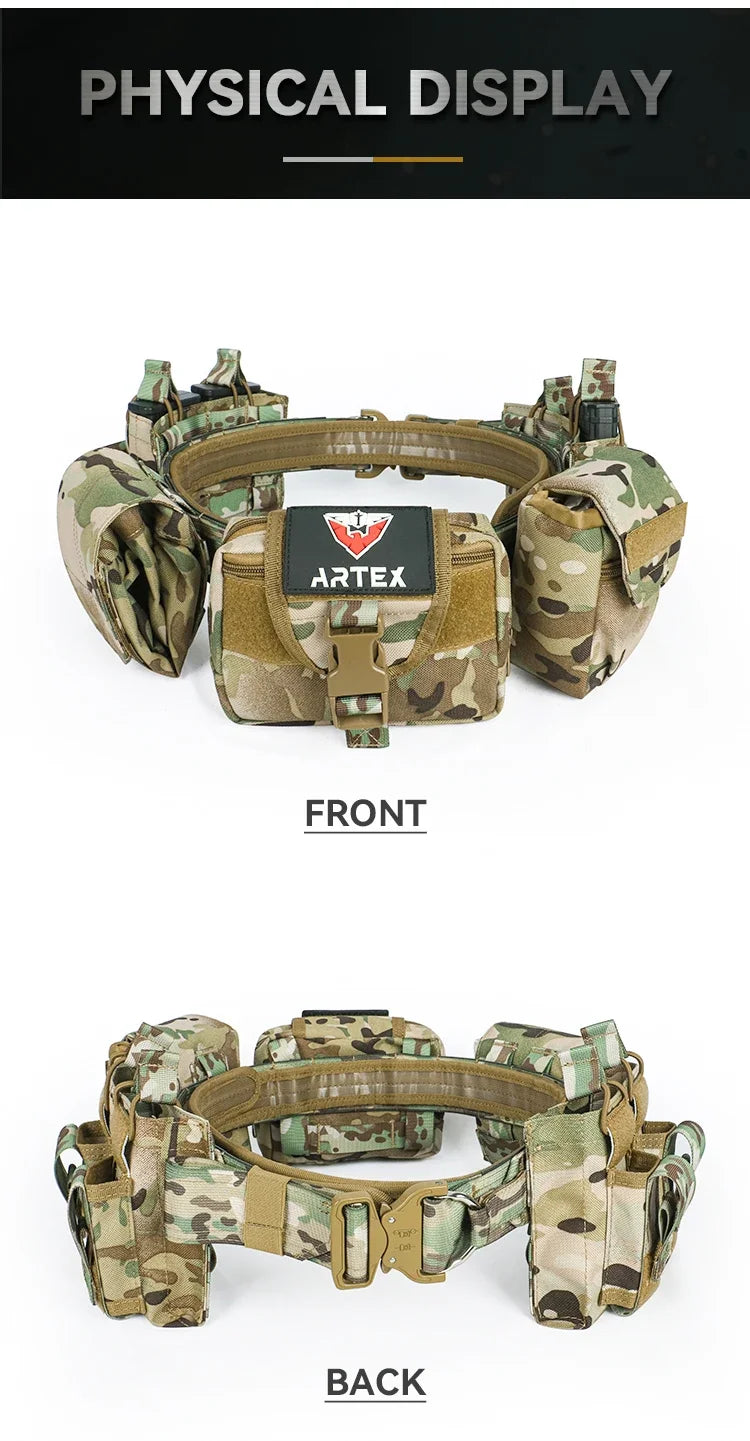 ARTEX Outdoor 1000D Nylon Battle Belt Sets Duty Belts Law Enforcement Airsoft Utility Belt with Mag Pouches