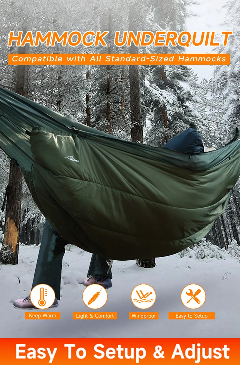 Hammock Underquilt for Camping Hammock, Warm Insulation Ultralight 4 Season Under Quilt for Hammocks,Hiking, Backpacking