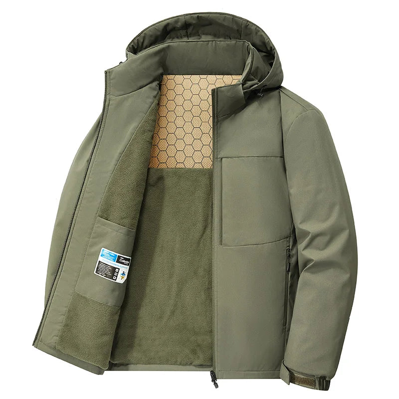 Men's Winter SoftShell Tactical Waterproof Jackets Male Hood Coat Combat Fishing Hiking Camping Climbing Skiing Outdoor Sports C