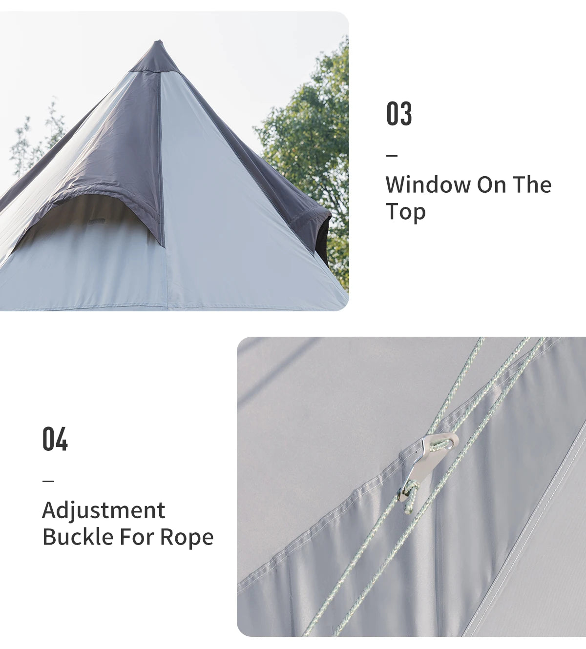 MOBI GARDEN Camping Pyramid Tent 4-6 Person Waterproof UV Protection Home Outdoor 3 Seasons Forest Tower 280