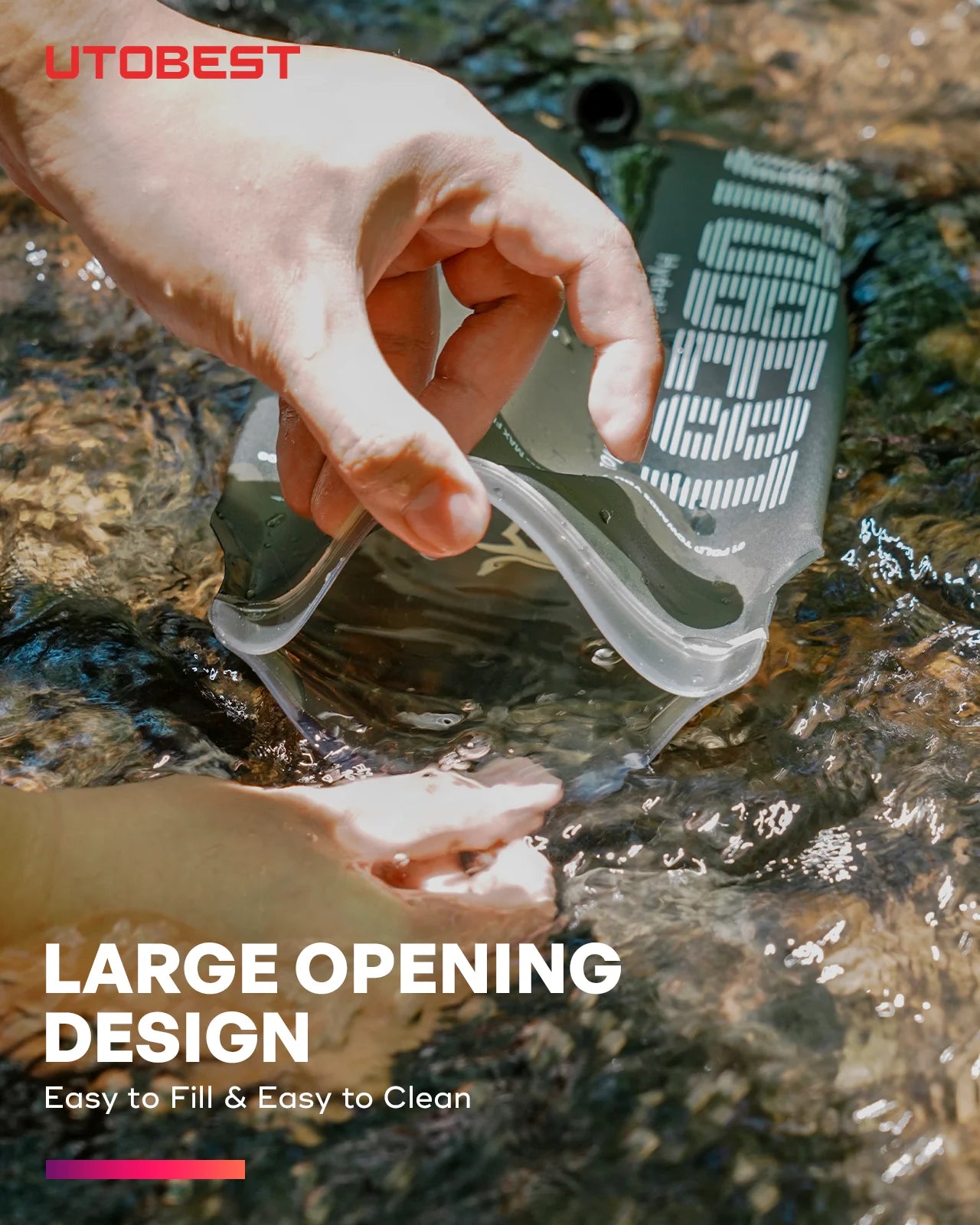 UTOBEST 1.5L/2L/3L Water Bladder Hydration Pack Reservoir TPU Water Storage Bag for Camping Cycling Running Hiking