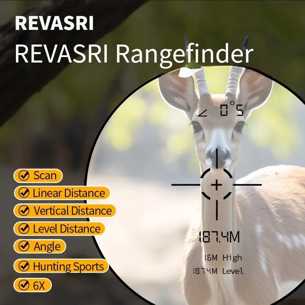 REVASRI Laser Rangefinder 1000M Hunting Range Finder with Rechargeable Battery Outdoor Target Acquisition Technology Monoculars