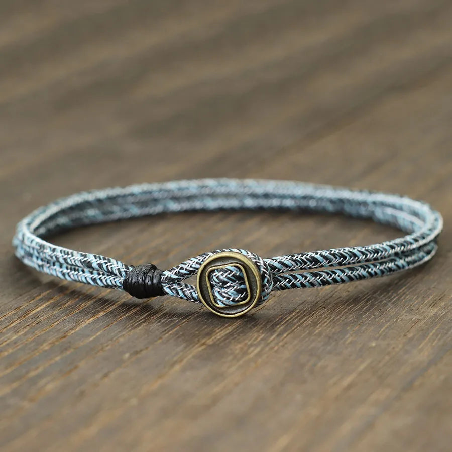 Minimalist Mens String Bracelet Double Layer Easy Hook Viking Braslet 2mm Paracord Braclet Leisure Pulseira Nautical Wrap Joias