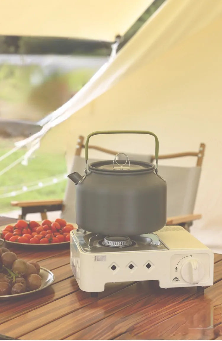 0.8L/1.1L/1.2L/1.6L/2L/2.5L Aluminum alloy Portable Outdoor Camping Coffee and Tea Kettle for Hiking Fishing Picnic and Cooking