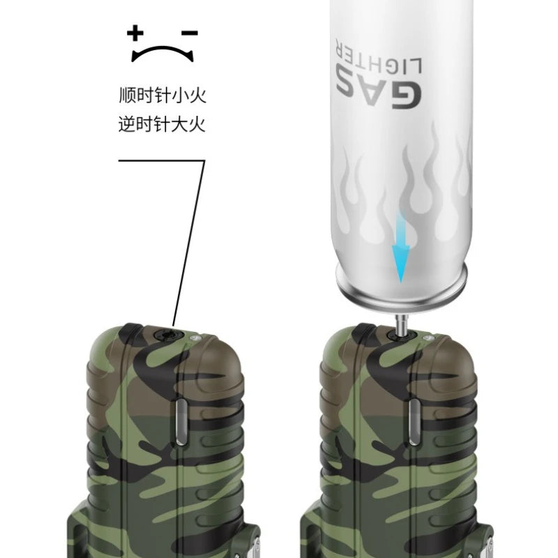 Outdoor Camping Sealed Waterproof Lighter Lighter Lightweight Portable Retractable Ignition with Lanyard Inflatable Lighter