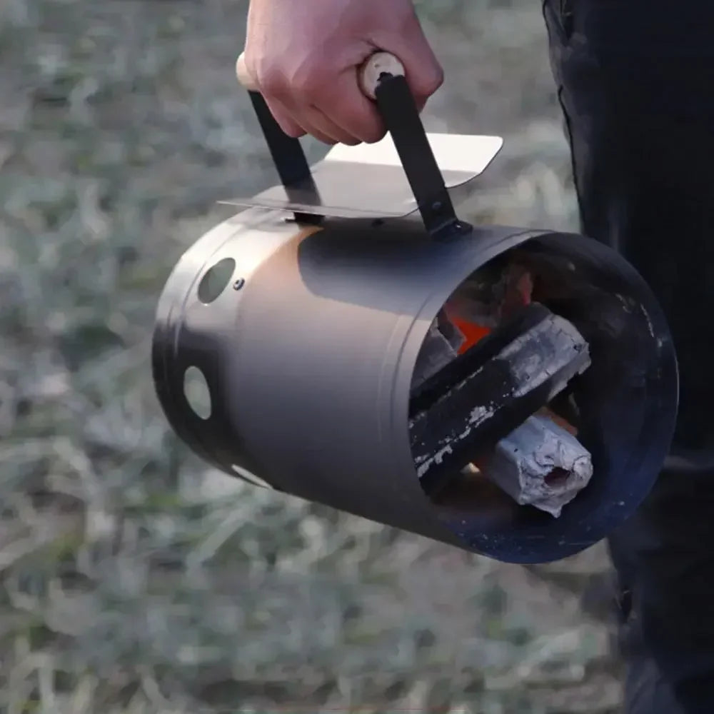 Outdoor Grill Camping Ignition Bucket Charcoal Bucket Charcoal Fire Ignition Bucket Charcoal Bucket Fire Pit Ignition Cylinder