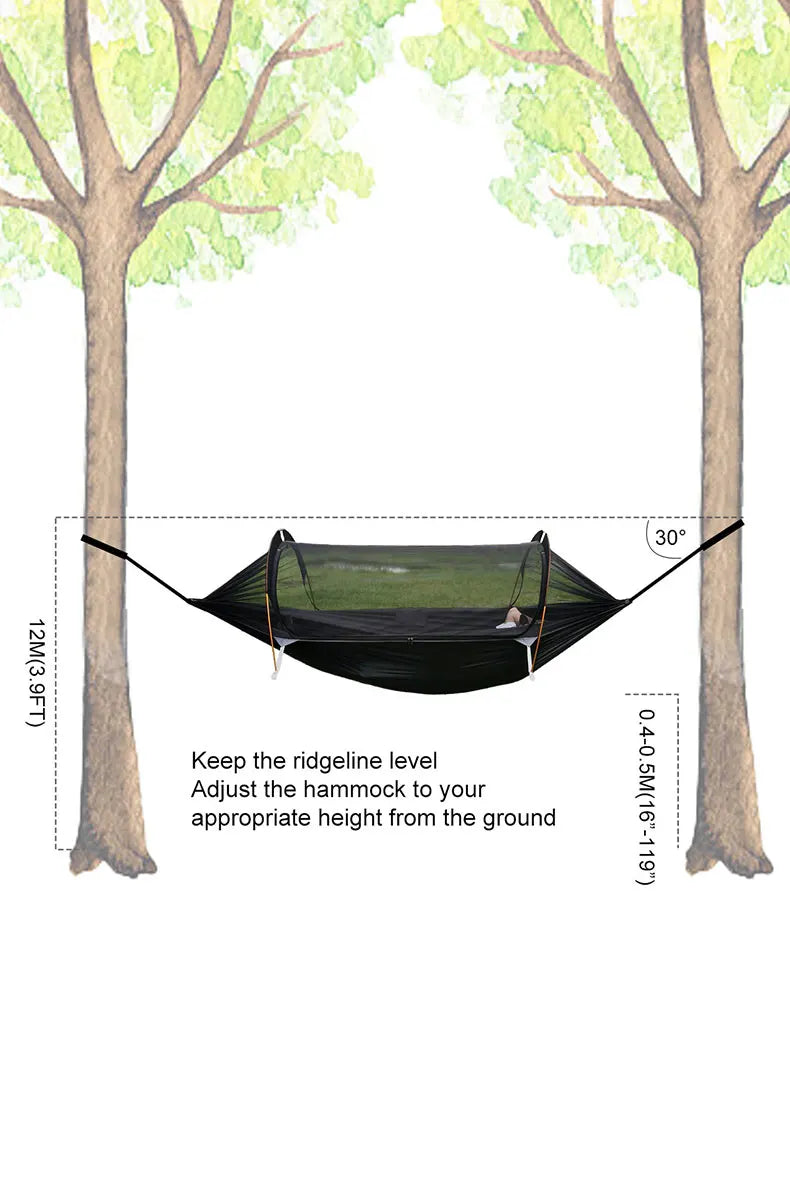 Camping Hammock Tent with Mosquito Net and RainFly，3 in 1 Waterproof Lightweight Sleeping Hammock , Travel Outdoor with Hiking