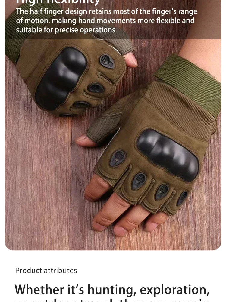 Outdoor Hunting Half-finger Tactical Gloves Wear Resistance Training Fitness Gloves Cycling Sports Gloves