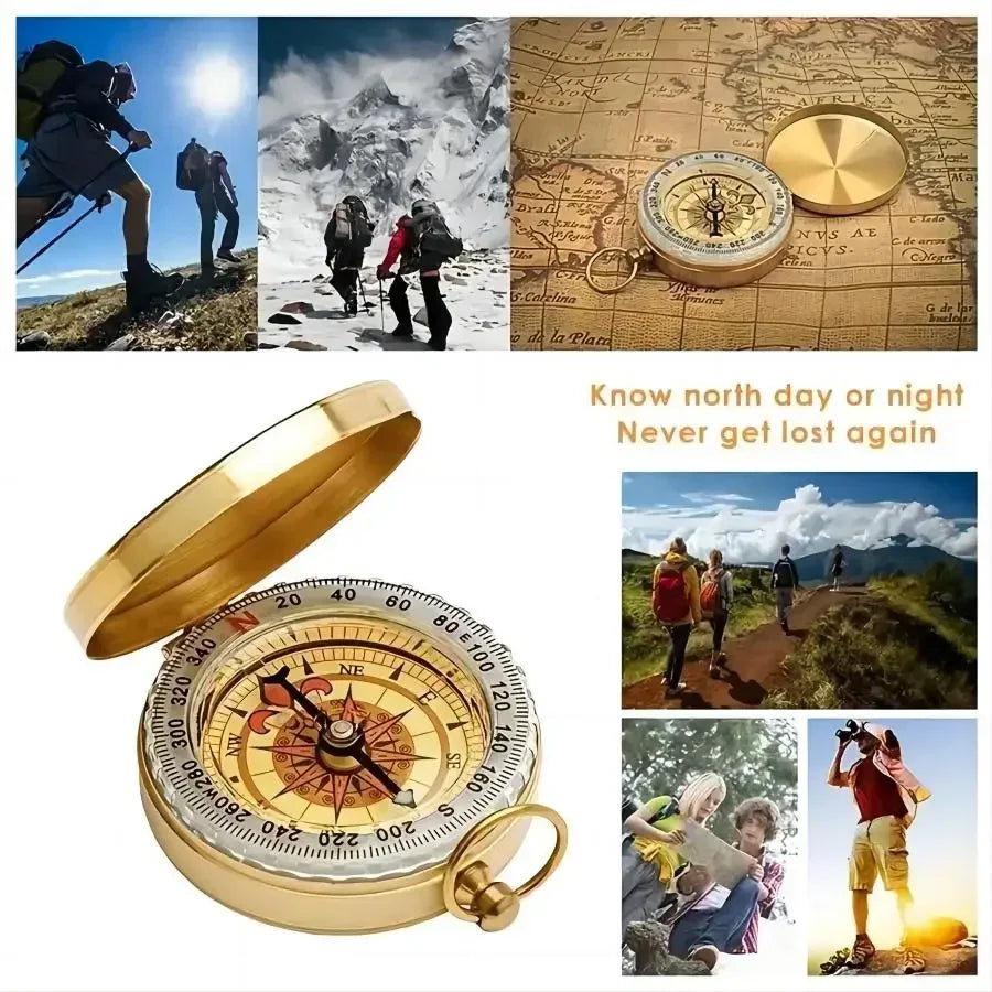 MuqiNush Classic Pocket Compass Clamshell Glow in The Dark Military Waterproof Luminous Hiking Camping Climbing Survival Gear