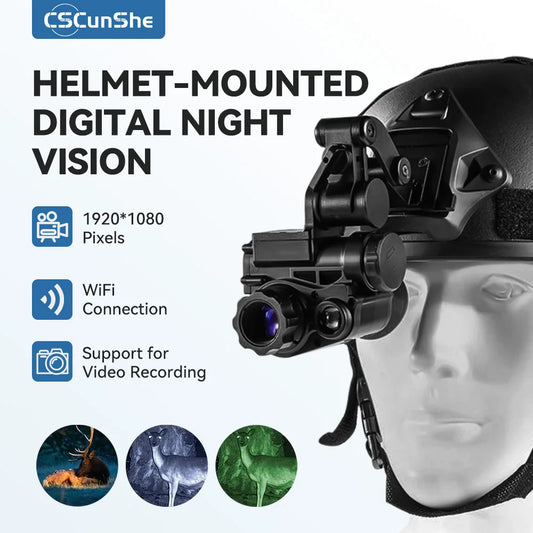 NVG10 FHD Digital Infrared Head Mounted Outdoor Helmet Type Single Tube Monocular Night Vision Goggles Campling Hunting