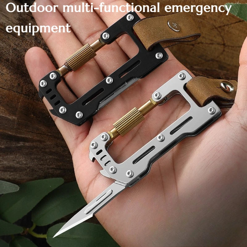 EDC Multi-functional Mini Knife Keychain Stainless Steel Outdoor Convenient Camping Emergency Survival Equipment