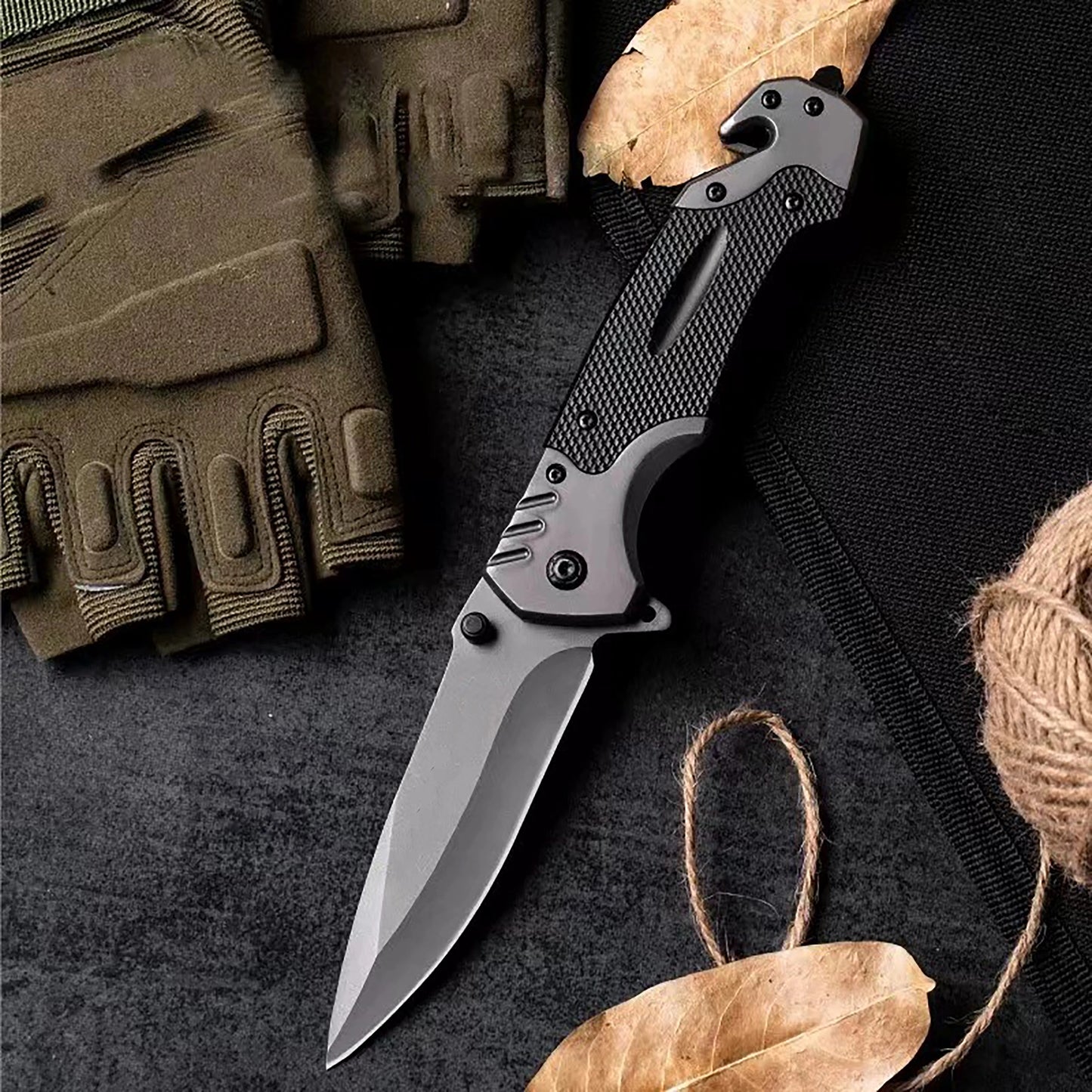 High Performance Stainless Steel Folding Knife Tactical Survival Knife, Suitable for Outdoor Camping, Hunting, and Fishing