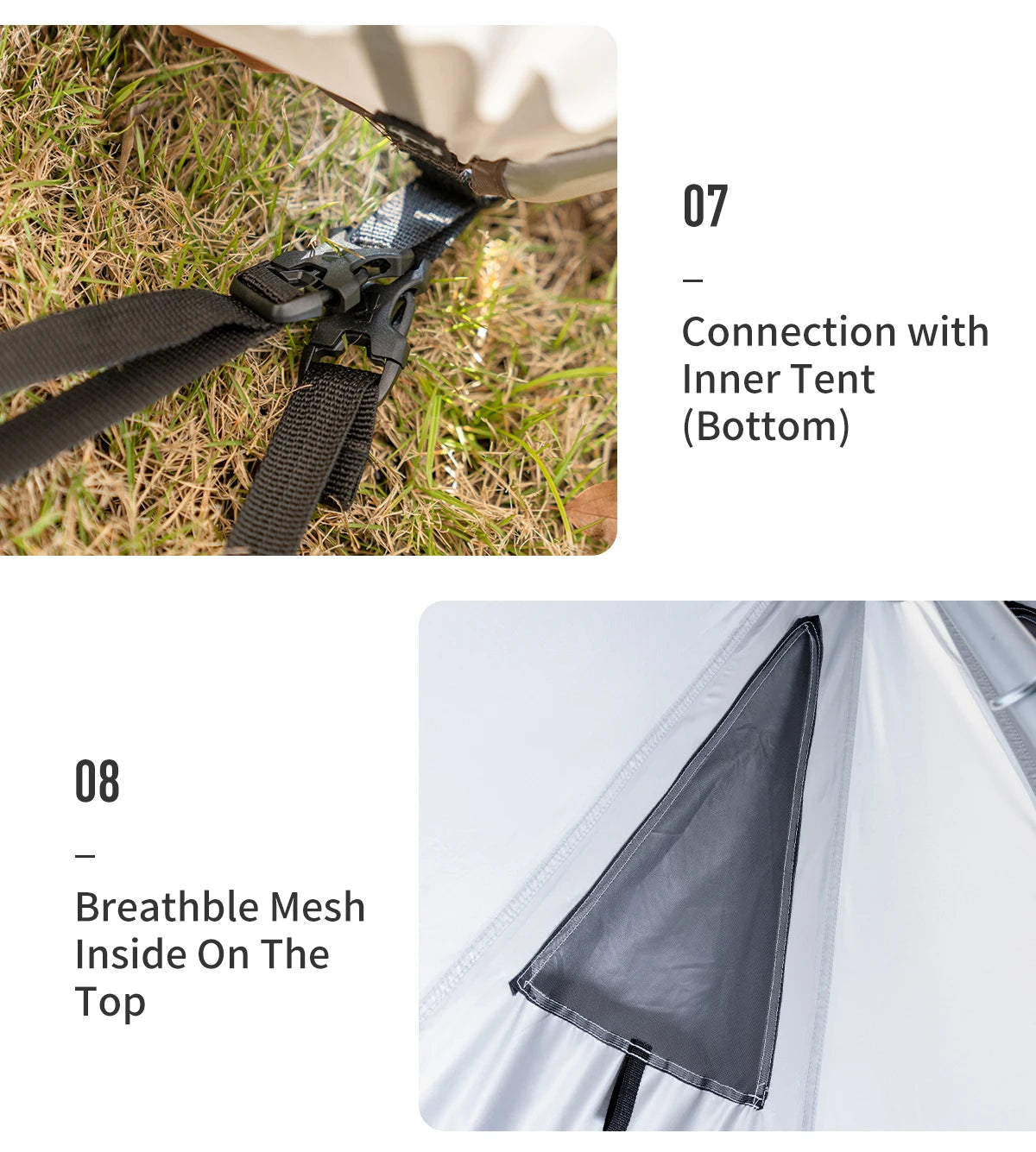 MOBI GARDEN Camping Pyramid Tent 4-6 Person Waterproof UV Protection Home Outdoor 3 Seasons Forest Tower 280