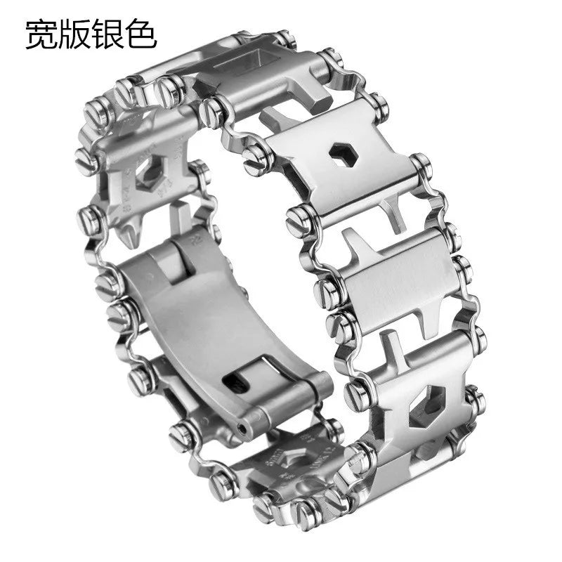 Outdoor Multi functional Tool Bracelet Pedal Stainless Steel Bolt Driver Wearable Bicycle Multi functional Outdoor Tool