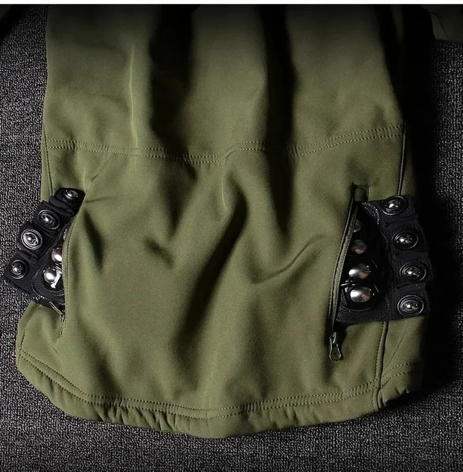 Tactical Waterproof Men Camo Set Soft Shell Fleece Winter Combat Suit Windbreak Warm Multi Pocket Outdoors Training Uniform