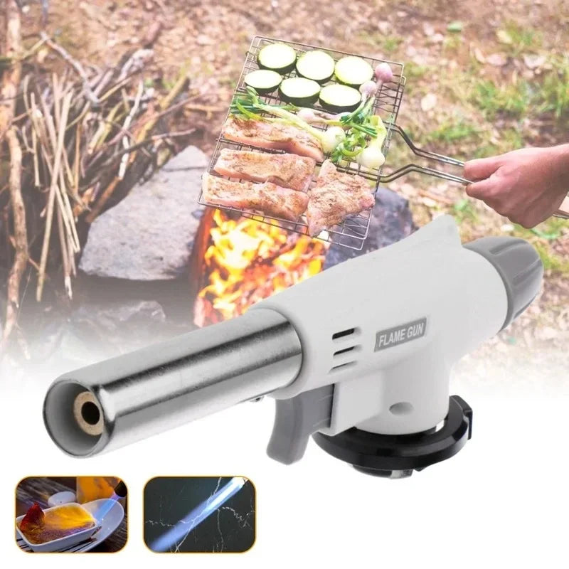 Camping Baking Barbecue Gas Torch Welding Fire Maker Lighter Butane Burner Flame Metal Flame Gun WeldingTorch Lighter Heating