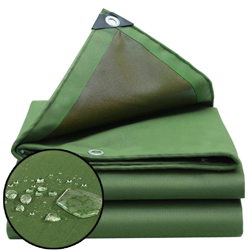 Thick 0.85mm Heavy Duty Organic Silicone Canvas Tarpaulin Outdoor Cargo Pile Waterproof Cover Boat Truck Canopy Rainproof Cloth