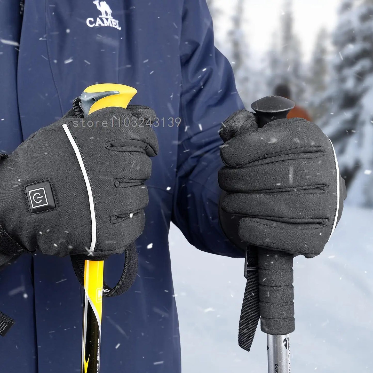 Winter Heated Gloves With Battery Box Heating Hand Warmer Thermal Gloves Waterproof Snowboard Cycling Motorcycle Bicycle Ski